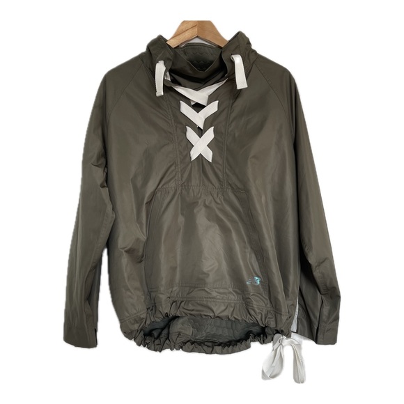 New Balance Lined Windbreaker; Olive green, Pull-over, Drawstring; Sz M Unisex - Picture 2 of 8
